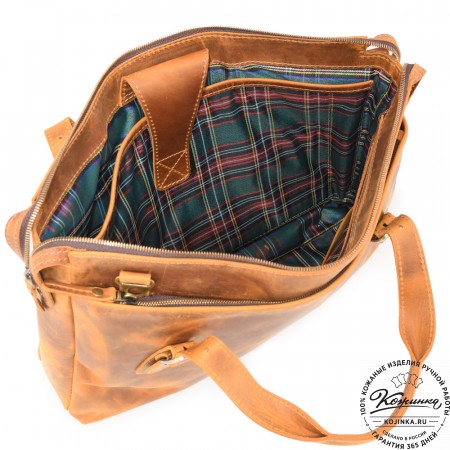  Кожаная деловая сумка "Франклин" (рыжий крейзи)